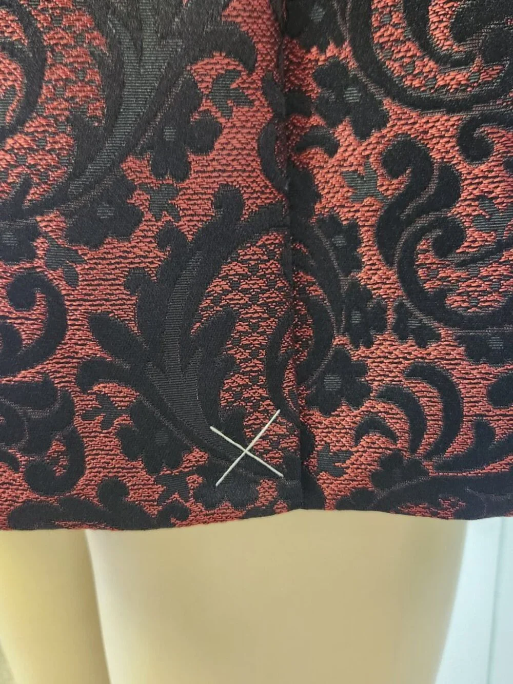 brocade dinner jacket M men's red black formal INC